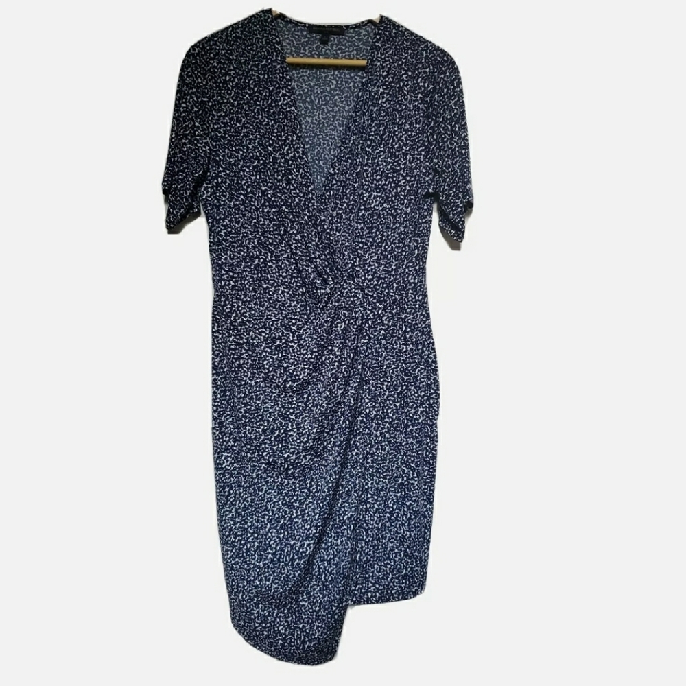 Banana Republic Faux Wrap Twist Front Dotted dress